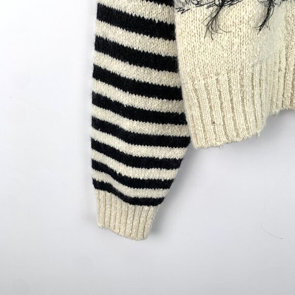 DW0565 Christian Dior Beige Striped Jungle Intarsia Cotton Crew Neck Long Sleeve - Picture 5 of 8